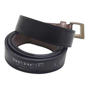 BERGE Genuine‎ Black Leather Belt L303 Made In Italy. M/L check measurements.